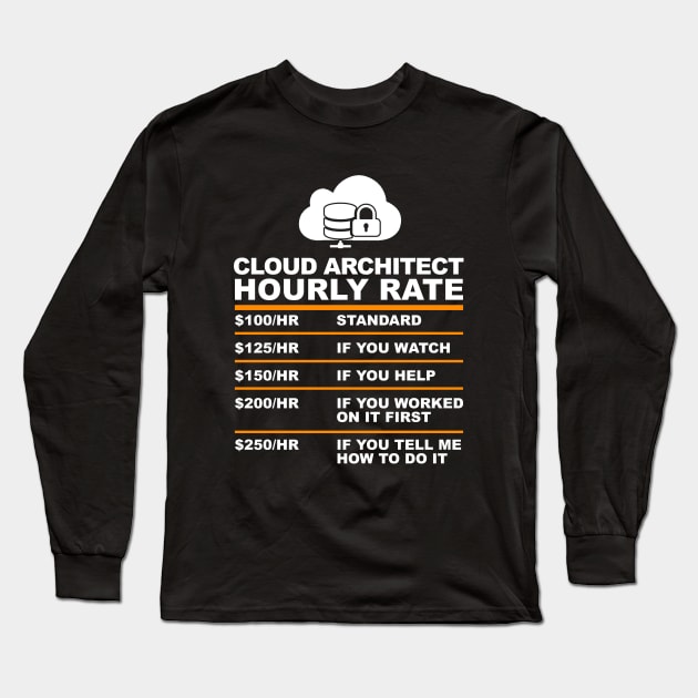 Cloud Architect hourly Rate USD,Programmer Hourly Rate Long Sleeve T-Shirt by Wakzs3Arts